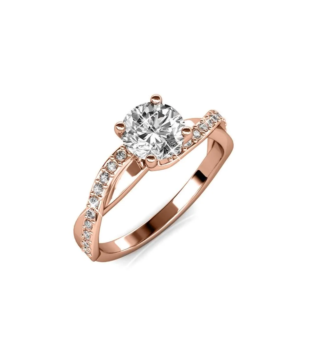 Bague Eleanor - Or Rosé et Cristal