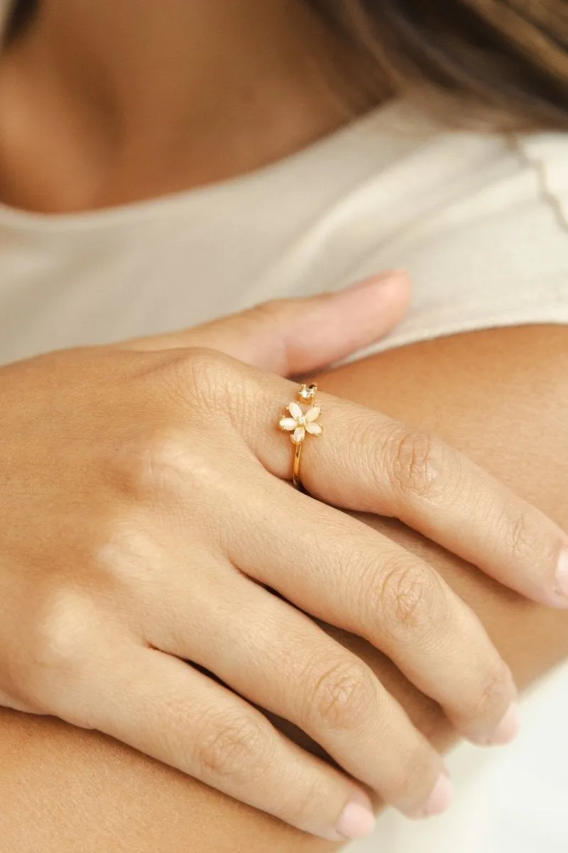 Bague en Cristal de Fleurs Sauvages