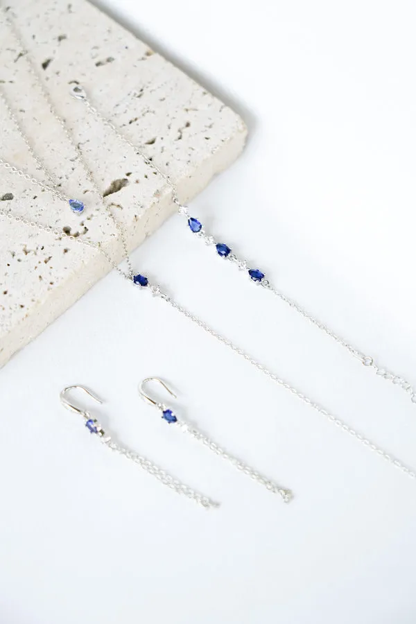 Bleuet – Collier de dos cristal bleue