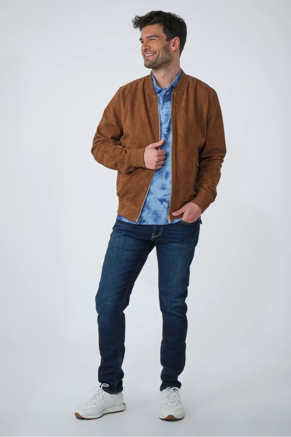Blouson daim style teddy, Serge Pariente - PEM 7979 Cognac | Cesare Nori
