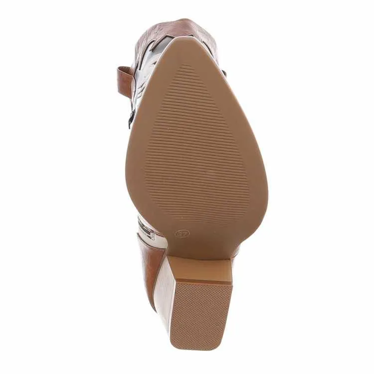 Bottes hautes western MISS CAMELIA BI COLOR TAUPE CHOCO