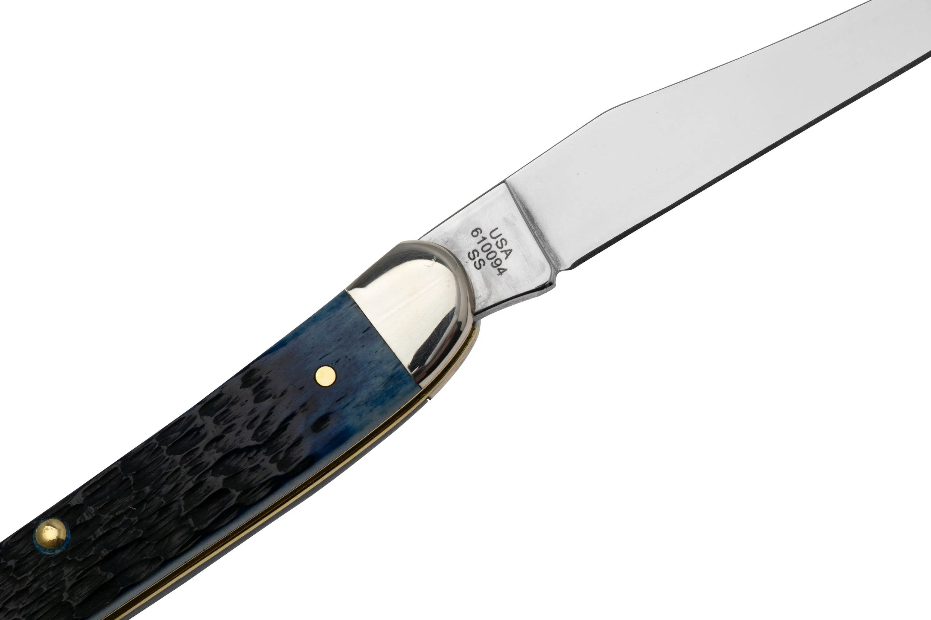 Case Medium Texas Toothpick 06892 Navy Blue Bone, Rogers Jig 610094 SS couteau de poche