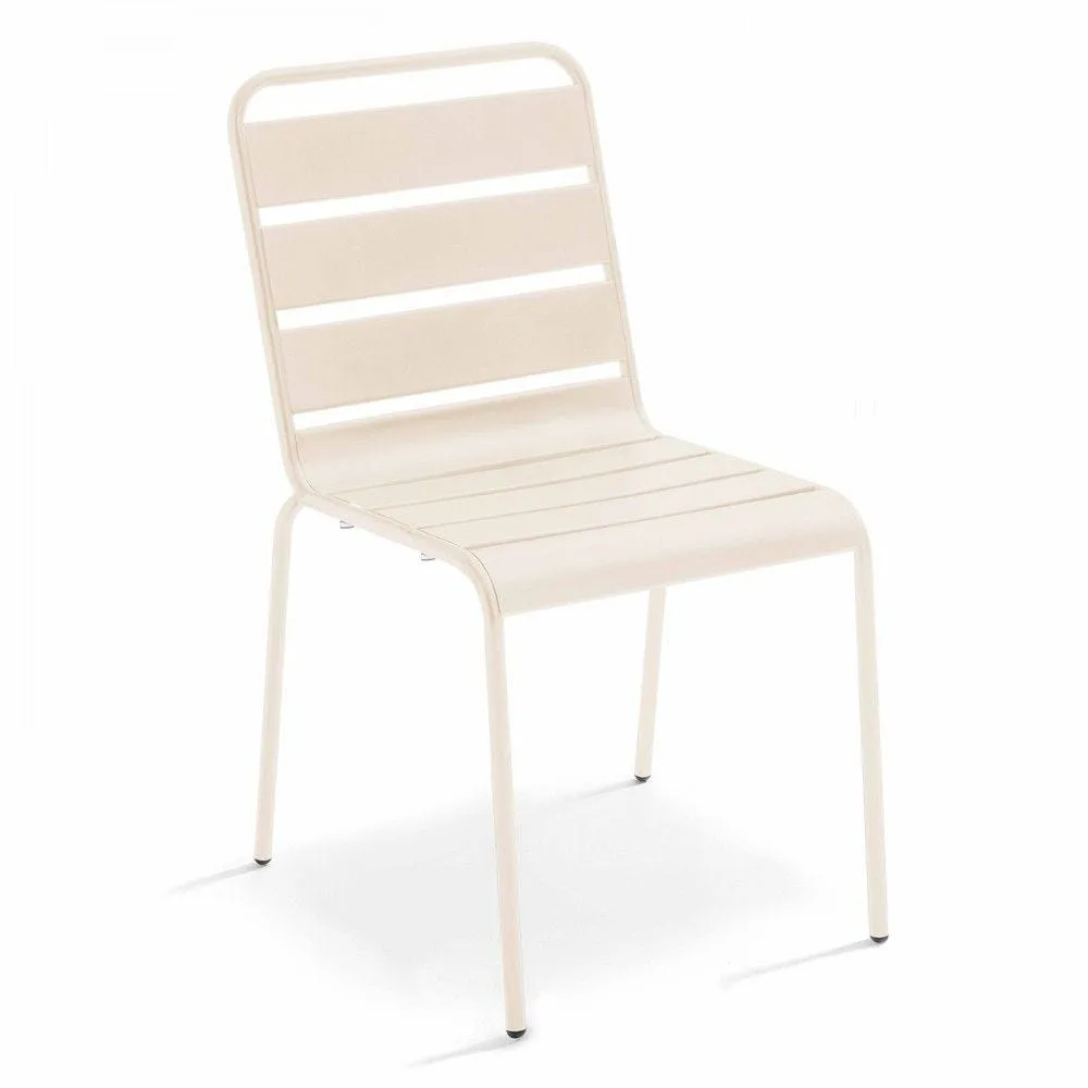 Chaise d'extérieur en métal ivoire p53cm