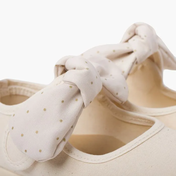 Chaussures Babies en Toile Nœud à Pois