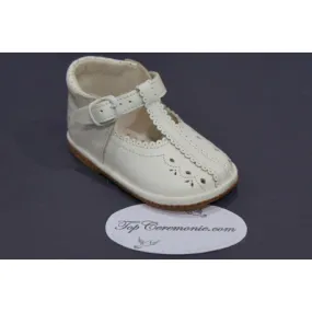Chaussures cérémonie fille cuir blanc ou beige