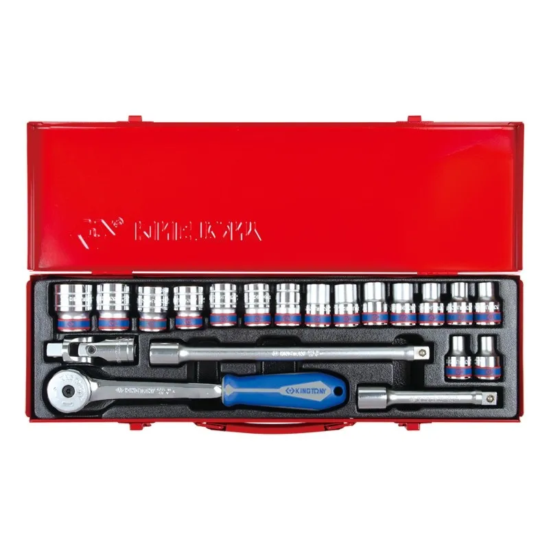 Coffret de douilles métriques et accessoires 1/2" - 20 pièces