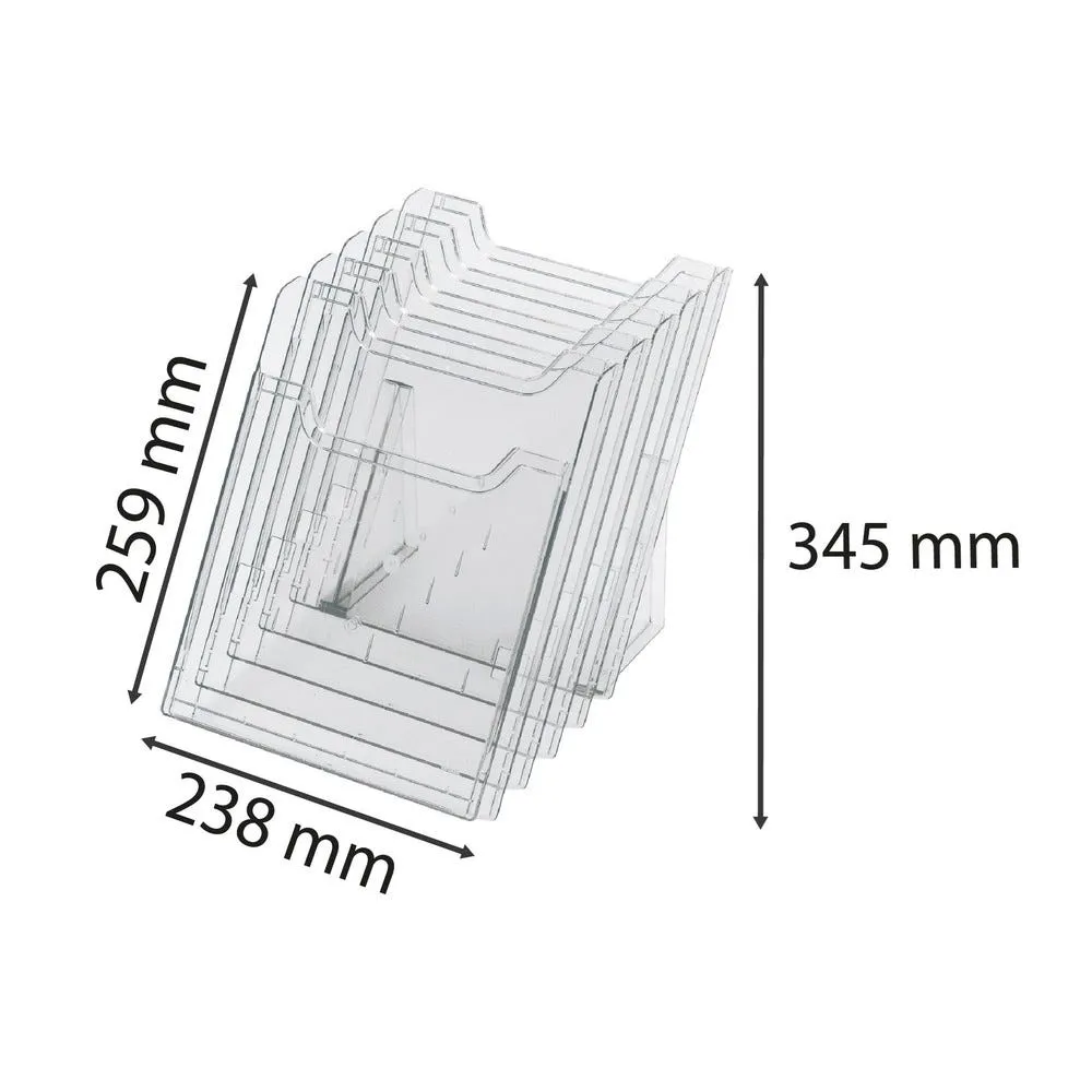 Distributeur de prospectus 5 compartiments A4 cristal