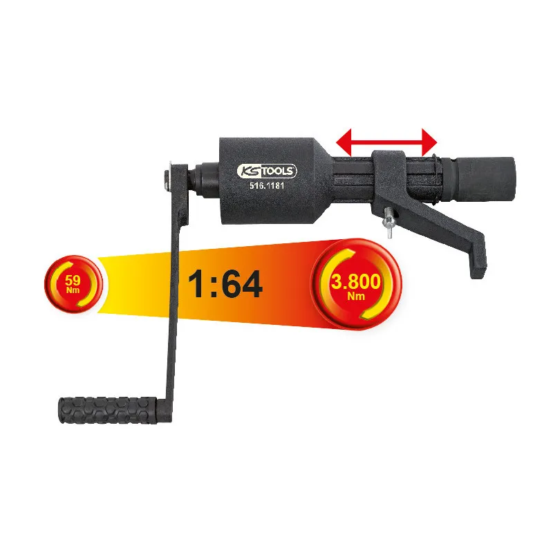 Démultiplicateur de force pour changement de roue PL 1" 7pcs KS TOOLS 516.1180
