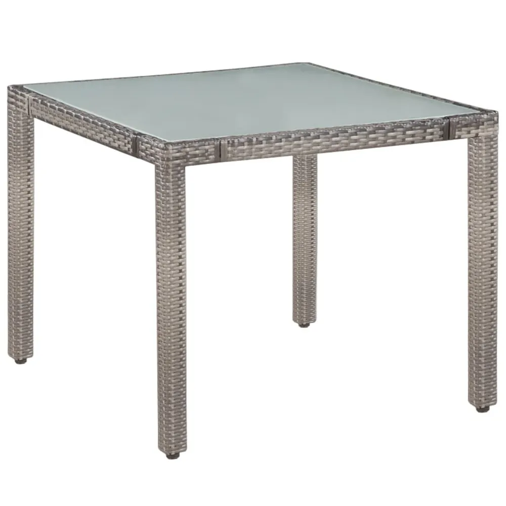 Ensemble à manger d'extérieur 5pcs coussins résine tressée gris