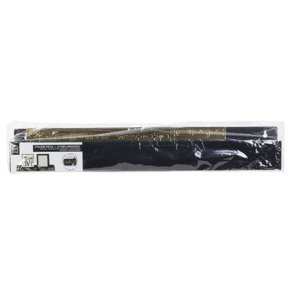 Etagere métal avec lettres aimantées dorée M12