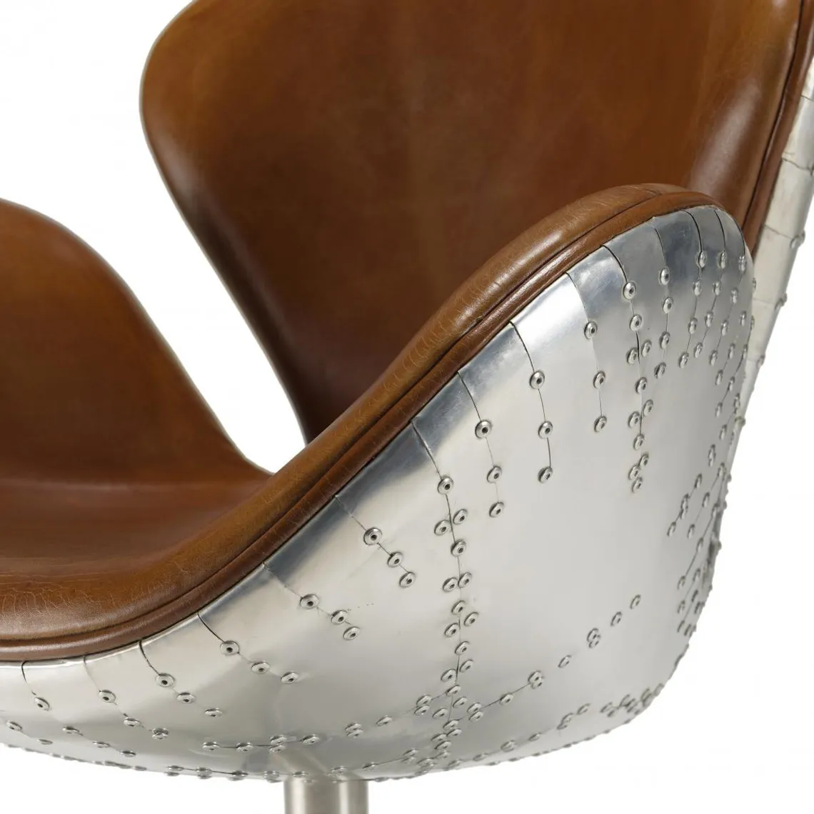 Fauteuil nevada vintage cuir et aluminium GASTON | 3 Suisses