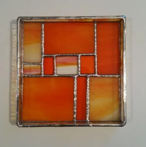 GRANDE COUPELLE EN VITRAIL ORANGE