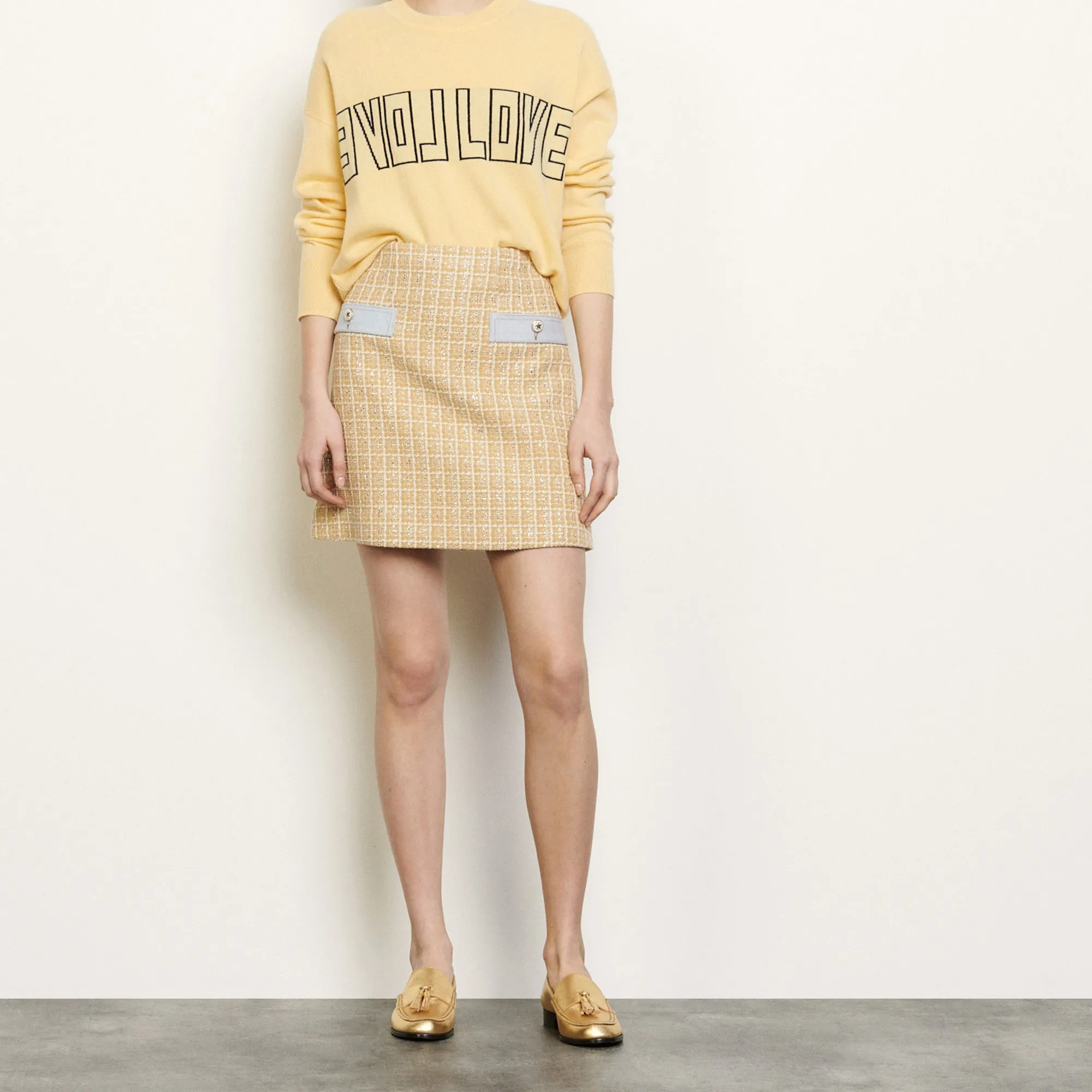 Jupe courte en tweed
