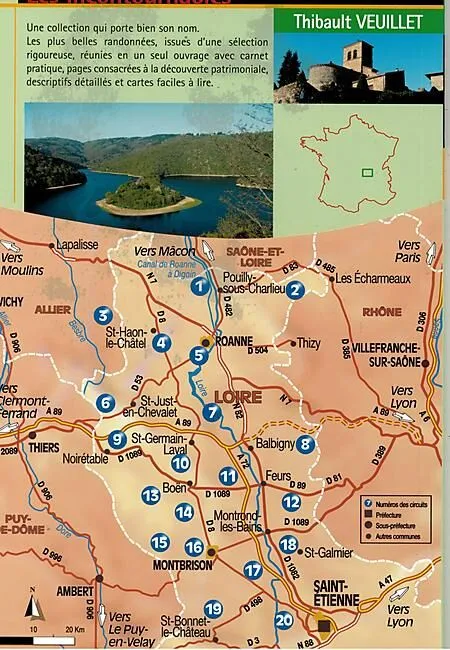 LA LOIRE ENTRE AUVERGNE ET RHONE 20 BALADES
