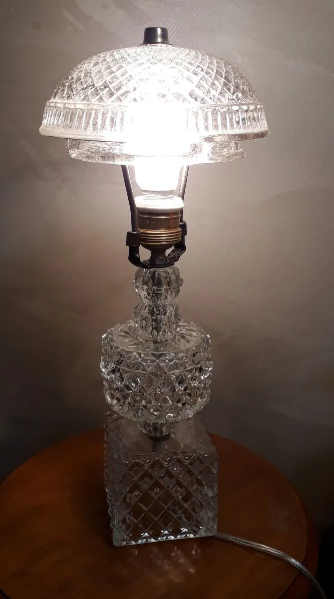 lampe cristal verre transluside de 1960 a70s