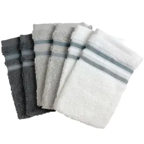 Lot de 6 gants de toilette éponge gris foncé | 3 Suisses