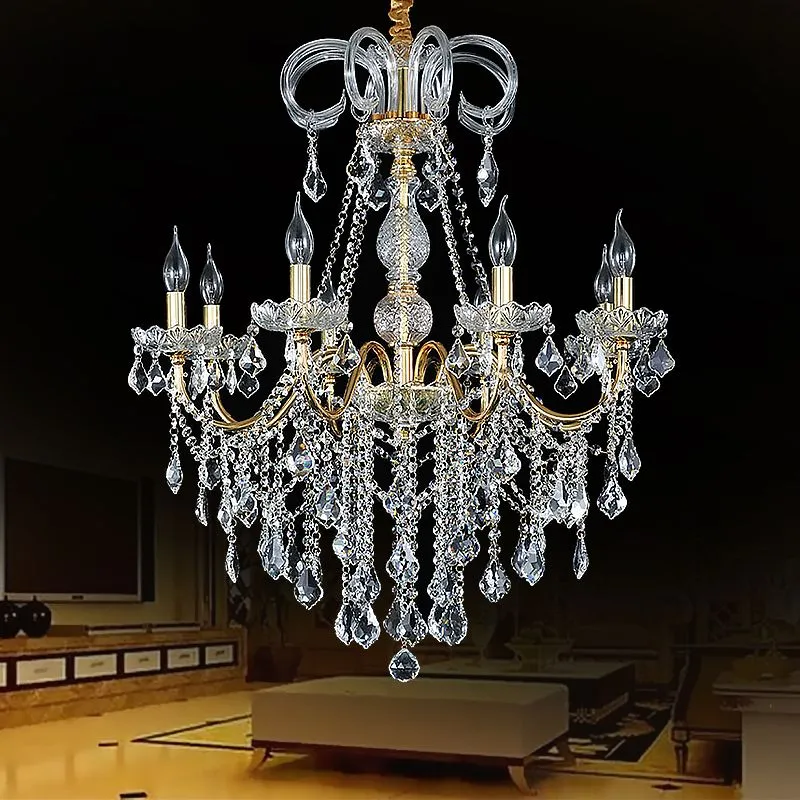 Lustre à bougie en fer cristal 8/18 lumières