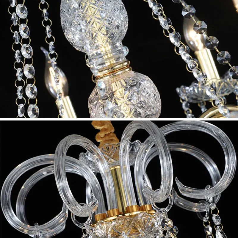 Lustre à bougie en fer cristal 8/18 lumières