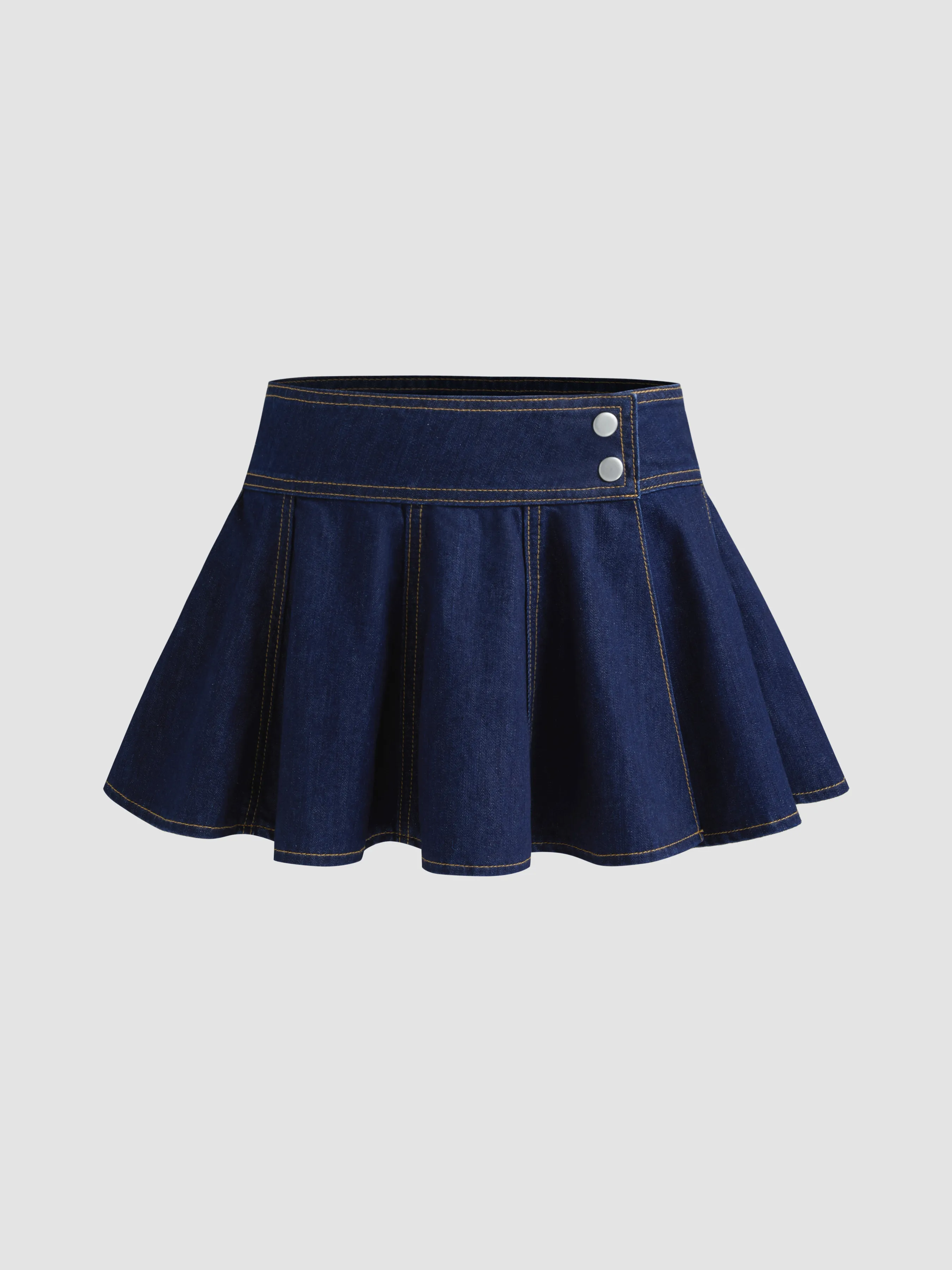Mini-jupe en jean à volants taille basse
