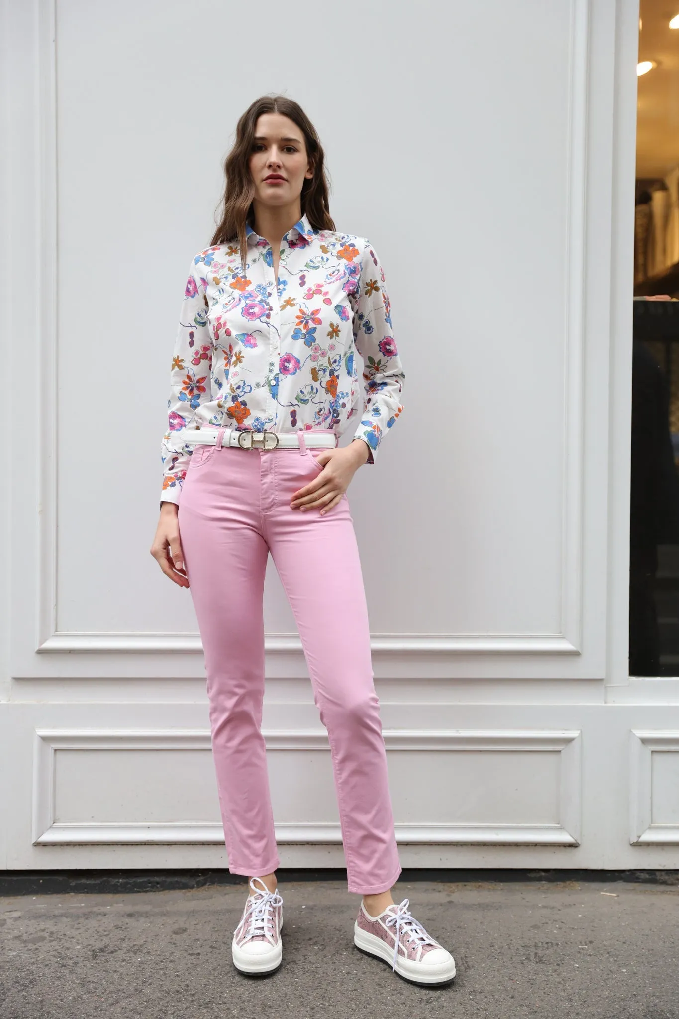 Pantalon Josh en coton stretch - Rose