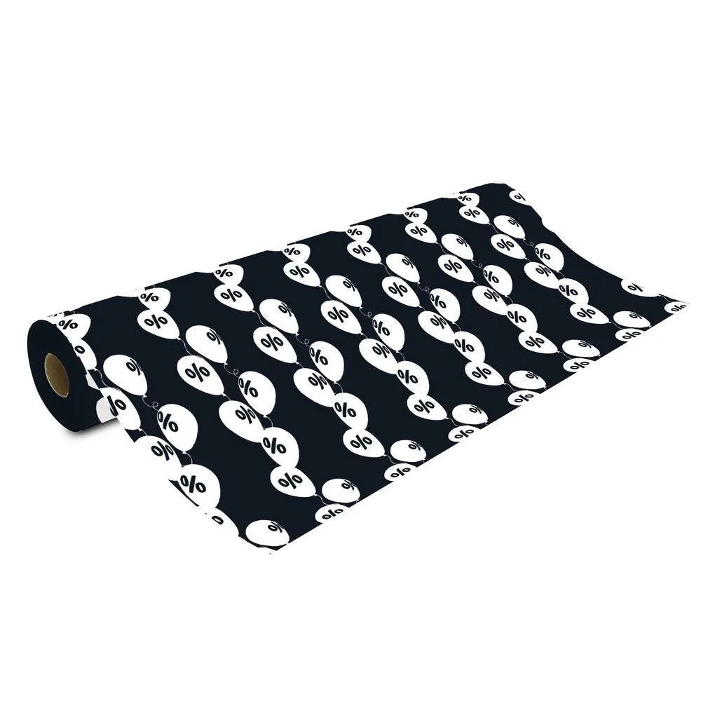 Papier cadeau ballons % noir 0,70x20 m