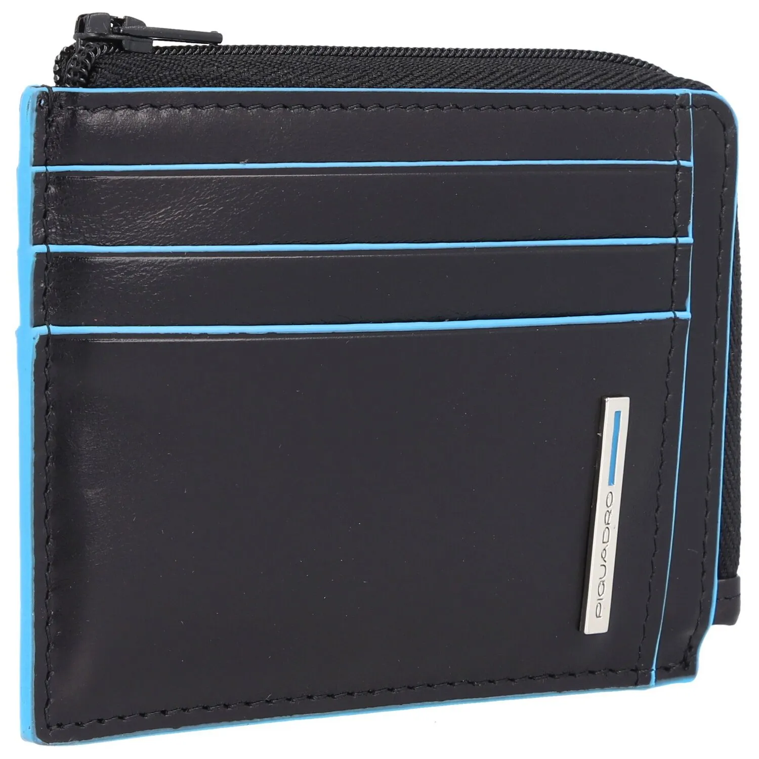Piquadro Blue Square Porte-cartes de crédit RFID en cuir 11 cm