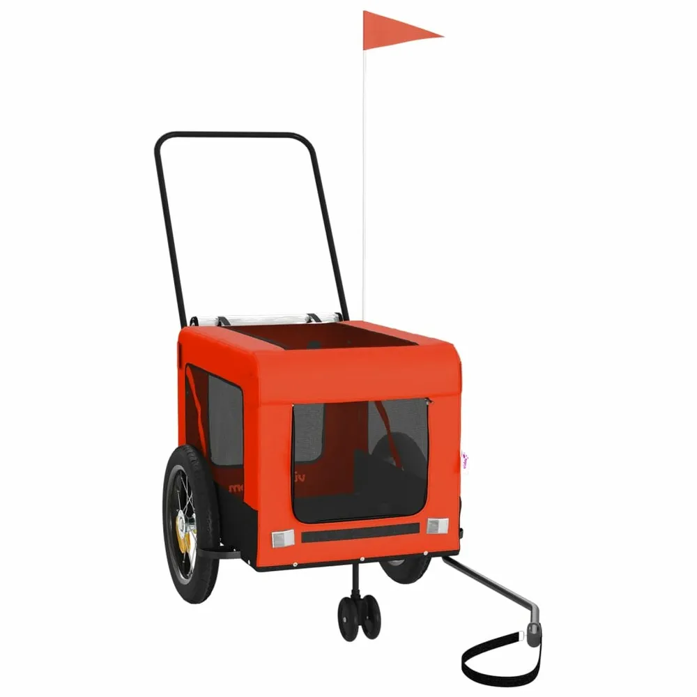 Remorque de vélo pour animaux de compagnie orange et noir