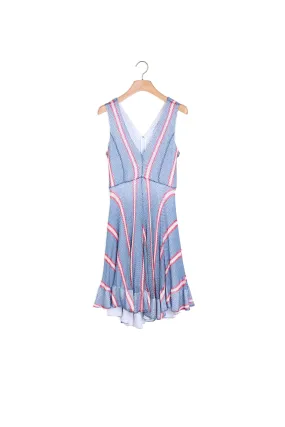 Robe vaporeuse à rayures colorées