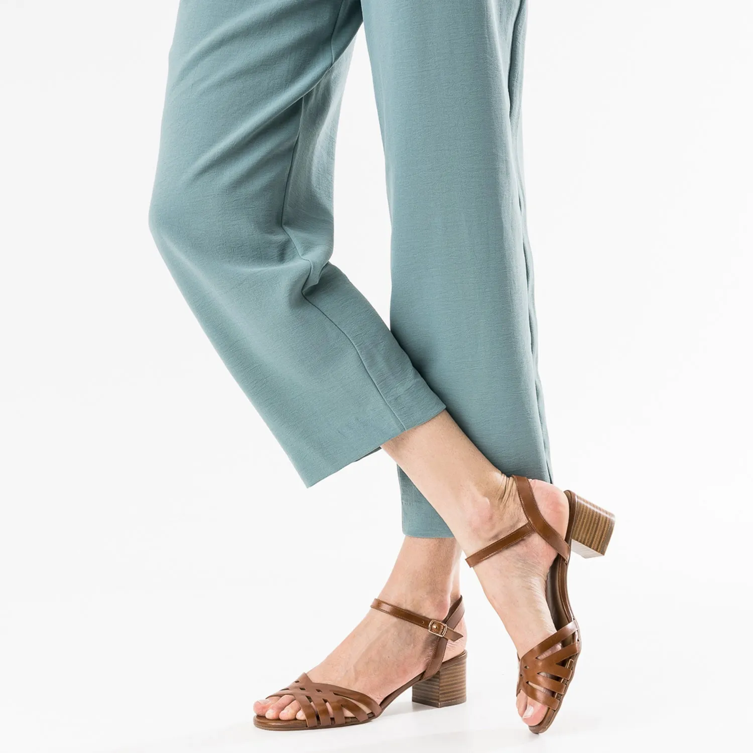 Sandale ERAM FLEX camel en cuir - Sandales Femme | ERAM