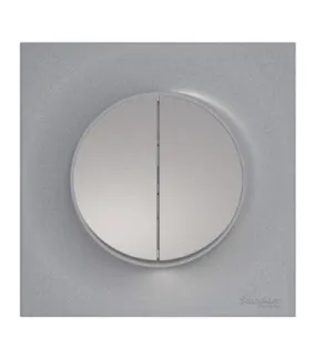 Schneider - Double Interrupteur va-et-vient Odace Alu ref. CS1718
