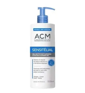 SENSITÉLIAL - Gel Nettoyant Surgras - Visage et Corps - Peaux Sèches à Tendance Atopique, 500ml | Acm  - Parapharmacie Boticinal