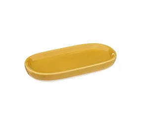 Set 3 Accessoires Salle De Bain En Céramique Jaune Avec Distributeur