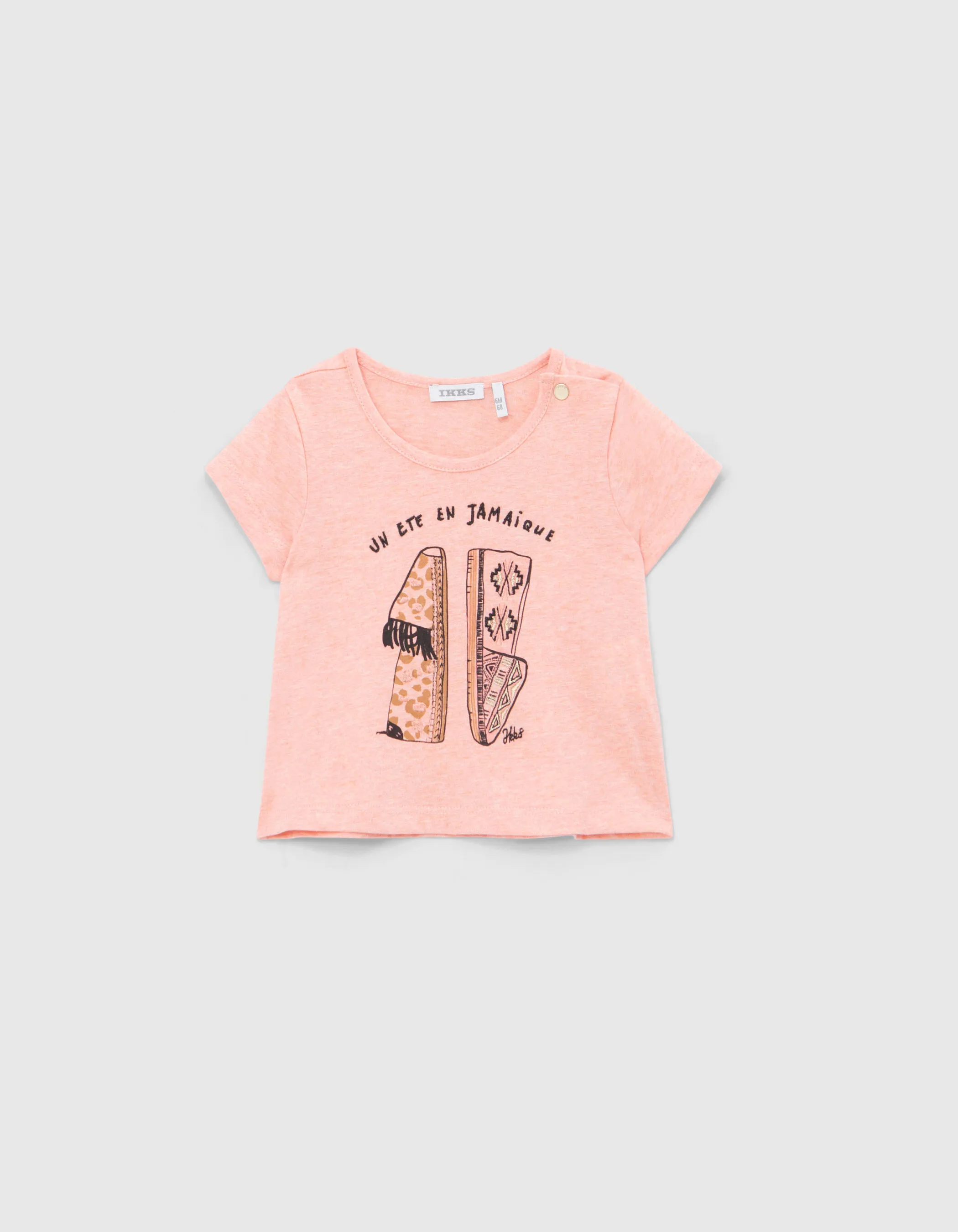 T-shirt pêche visuel espadrilles et broderies bébé fille