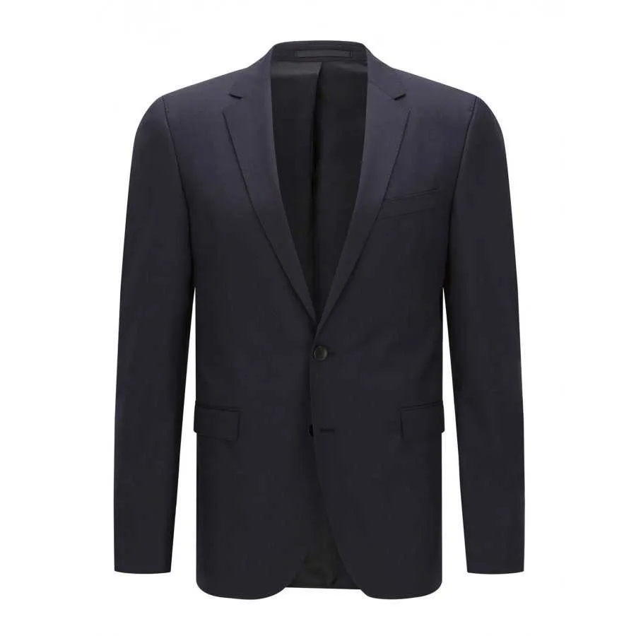 Veste boss black, bleue, laine vierge, look business, coupe extra slim