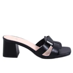 Élégantes tongs à talons hauts Lafar Black le noir